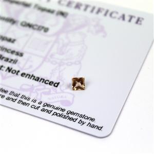 0.35cts Imperial Topaz 4x4mm Square  (N)