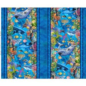 Jason Yenter Calypso III Collection Ocean Stripe Blue Fabric 0.5m