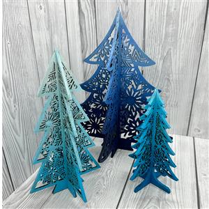 MDF Set of 3 Ornate Christmas Trees