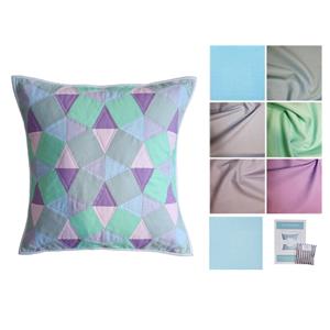 Jenny Jackson's Blues & Purples EPP Cushion Kit: Pattern & Pattern Pieces, FQ Pack (6pcs) & Fabric (0.5m)