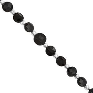 20cts Black Spinel Graduated Faceted Coin Approx 4.50 to 7mm, 20cm Strand with Spacers