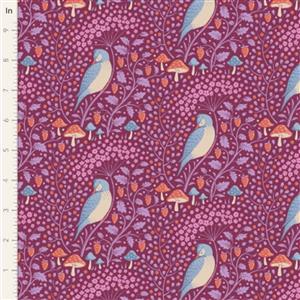 Tilda Hibernation Collection Sleepybird Mulberry Fabric 0.5m