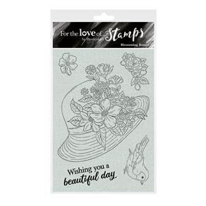 For the Love of Stamps - Blossoming Bonnet A6 stamp set.  Contains 5 stamps.