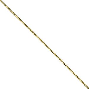 Gold Plated 925 Sterling Silver Diamond Cut Wire, Approx 1.2mm x 30cm