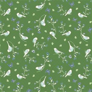 Riley Blake Melody Collection Floral Birds Clover Fabric 0.5m