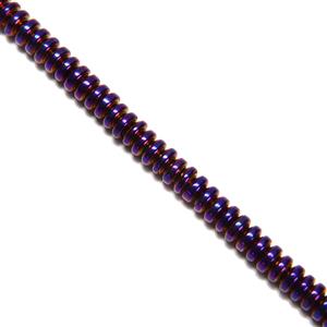 79 cts Purple Haematite Plain Rondelles Approx 2x4mm, 38cm Strand