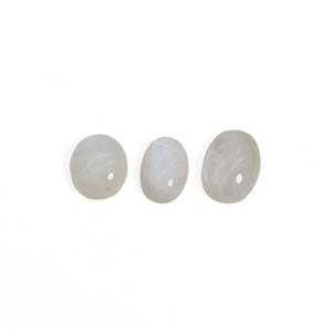 21.50cts White Moonstone Oval Cabochons Approx 10x14 to 12x16mm, (Set Of 3)