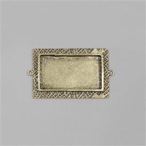 ICE Resin® Antique Bronze Milan Medium Rectangle Bezel with Closed Back Approx ID 34x20mm 