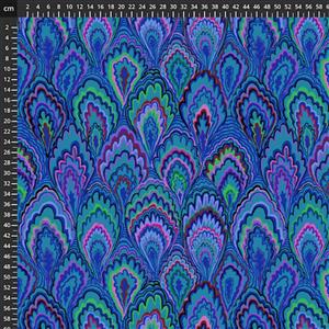Kaffe Fassett Collective Marble Scallops Blue Fabric 0.5m