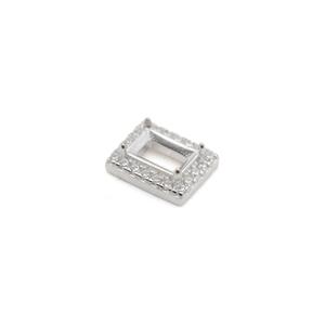 6x4mm 925 Baguette Tab Setting with Pave Setting