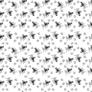Riley Blake Press On Collection Press On Girl White Fabric 0.5m 