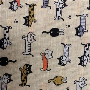 Cats On Cream Fabric 0.5m - exclusive
