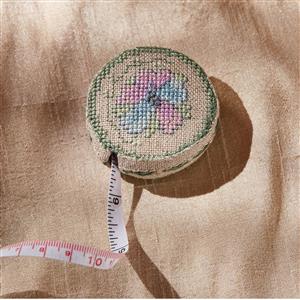 Cross Stitch Guild Pastel Pansy Covered Tape Measure