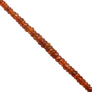 38cts Natural Orange Kyanite Graduated Faceted Rondelles Approx 2x1 to 4x1.5mm, 24cm Strand