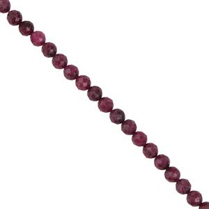 100cts Natural African Ruby Faceted Rounds, Approx 6mm, 38cm strand