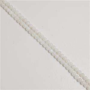 259.50 cts White Moonstone  Plain Round Approx 6mm, 1 Metre Strand