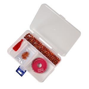 150cts Type A Red Jadeite Elephant Mala Necklace Kit