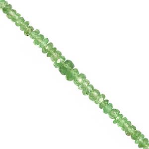 18cts Tsavorite Garnet Graduated Faceted Rondelle Approx 2x1 to 4x2mm, 23cm Strand