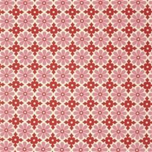 Heather Bailey Ginger Snap Collection Snapdaisy Red Fabric 0.5m