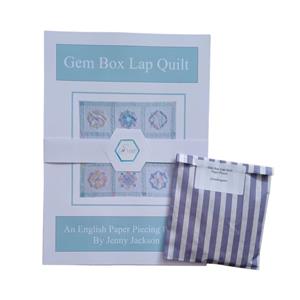 Jenny Jackson's Gem Box Applique Lap Quilt Pattern & 63 Paper Pieces
