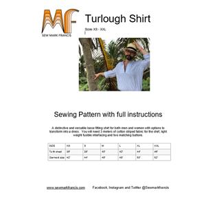 Sew Mark Francis Turlough Shirt Pattern. Sizes XS - XXL