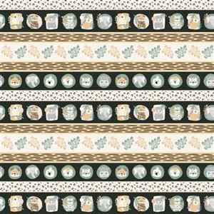 Henry Glass Into The Jungle Collection Border Stripe Fabric 0.5m
