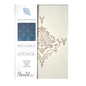 Stencil Up Victorian Damask A4 Adhesive Backed Stencil Exclusive