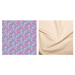 Liberty Heirloom Marguerite Meadow Amethyst  and calico Fabric Bundle (1m)