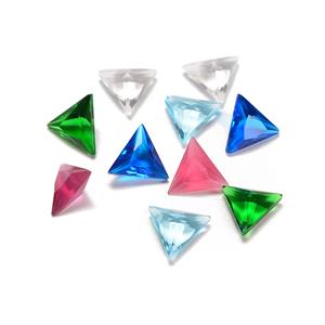 Mixed Colour Triangle Shaped Glass Stone to fit Snaptites (10pcs)