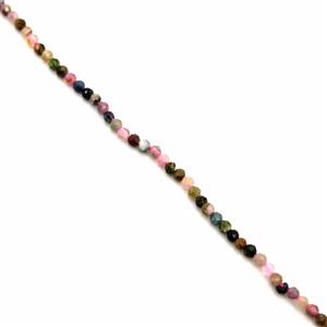 15cts Multi-Colour Tourmaline Faceted Rounds Approx 3mm, 38cm