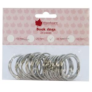 Woodware 38mm Book Rings Pk of 24