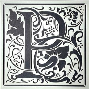 Stencil Up  Cloister Letter - P- William Morris inspired