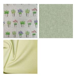 Linen Look Flower Pots & Linen Look Duckegg Fabric Bundle (2.5m). Save £3