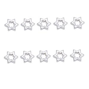 10x Silver Plate Base Metal Star Shaped Halo Beads to Fit 4mm Round 