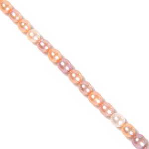 Mixed Natural Colour Freshwater Cultured Nucleated Drop Pearls, Approx. 9x7mm, 38cm Strand