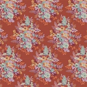 Tilda Chic Escape Whimsyflower Rust Fabric 0.5m