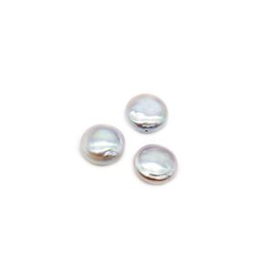White Freshwater Cultured Coin Pearls Approx 14mm (3pcs)