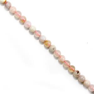 100cts Sakura Agate Plain Round, Approx 6mm, 38cm Strand