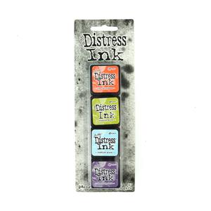 Tim Holtz Mini Distress Ink Pad Kit 08 -  Ripe Persimmon, Crushed Olive, Tumbled Glass and Dusty Concord