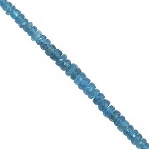 25cts Neon Apatite Faceted Rondelles Approx 3 to 4x2mm, 16cm Strand.