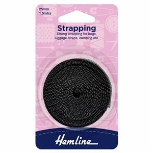 Strapping 1.5m x 25mm Black 
