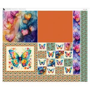 The Crafty Witches Rainbow Flutterbyes FQ Potion Pack Fabric Panel (140 x 117cm)