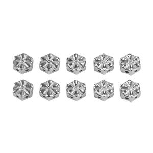Cymbal Stelida - Honeycomb Bead Sub - Antique Silver Plated (10pk)