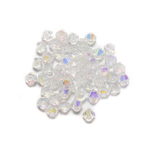 AB Coated Crystal Bicones, Approx 5mm, 50pcs 