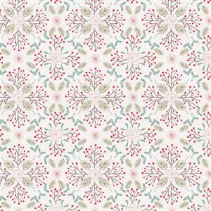 Lewis & Irene Winter In Bluebell Wood Collection Flora Fauna Light Flannel Fabric 0.5m