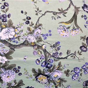 Magnoila China Blue Velvet Fabric 0.5m