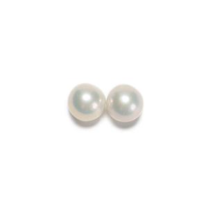 AAAA Metallic White Nucleated Edison Pearl, Half Drilled, Approx 10-11mm, 2pcs 