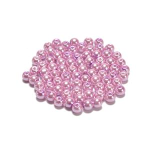  Light Pink Glass Pearls, Approx 6mm (75pcs)
