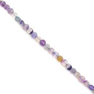 170cts Fluorite Faceted Coins Approx 9mm, 38cm Strand