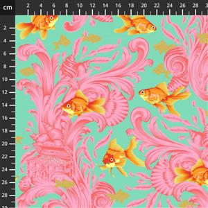 Tula Pink Besties Collection Treading Water Blossom Metallic Ink Fabric 0.5m